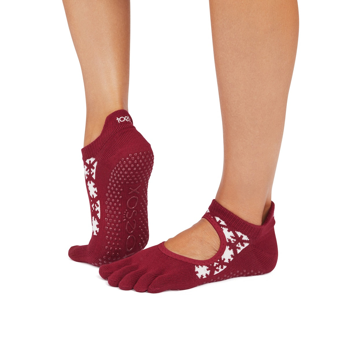 Toe Sox Half Toe Bellarina Chaussettes antidérapantes pour Yoga et Pilates Femme