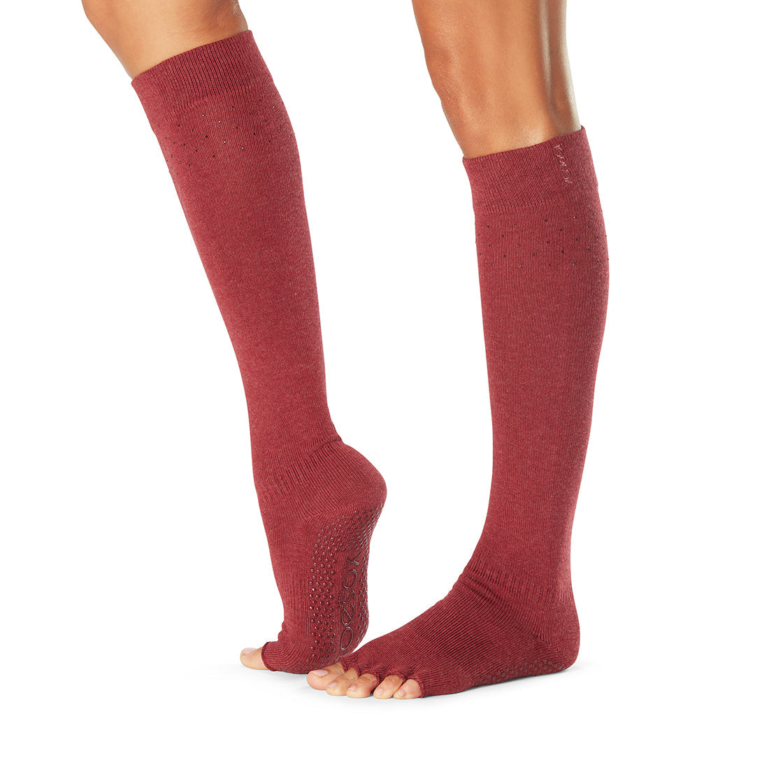 Chaussettes ToeSox Full Toe Scrunch Genou Hautes Antidérapantes – Lot De 2 Noir, Taille S