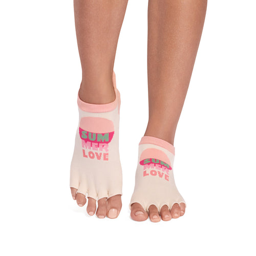 Half Toe Ultra Fine Knit Low Rise Grip Socks
